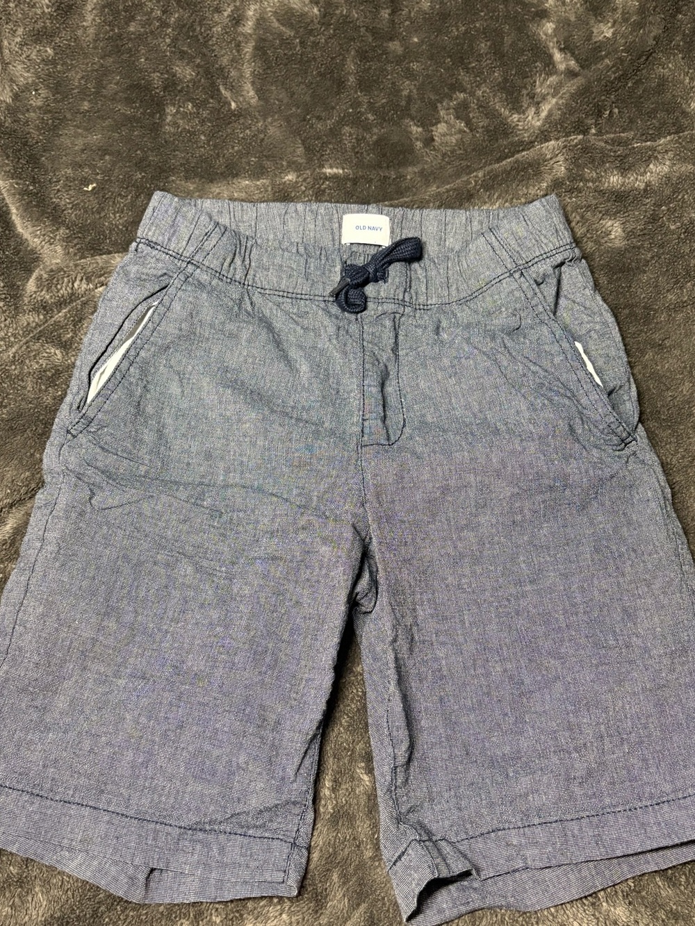 Old Navy Chambray Drawstring Boys Shorts - Blue